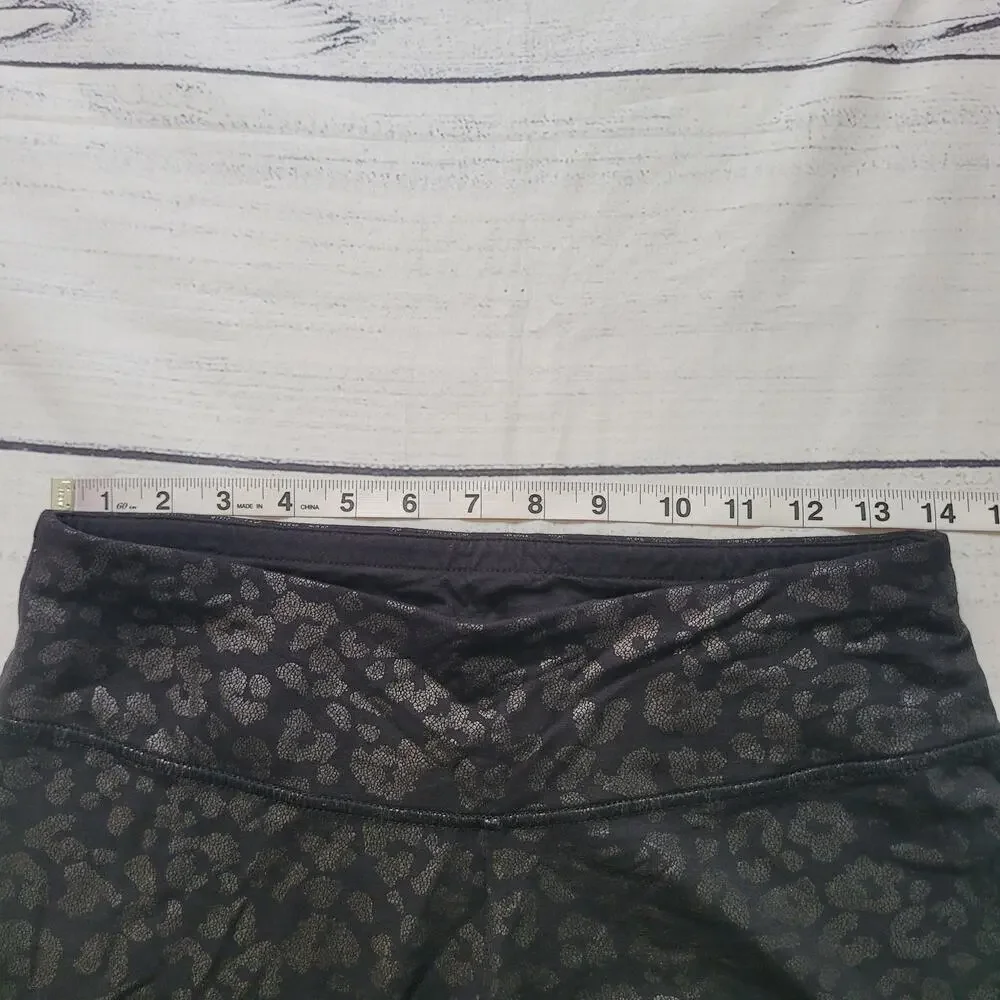 Chico's‎ Zenergy Size 8/10 Pull-On Ankle Leggings Metallic Shine Animal Print